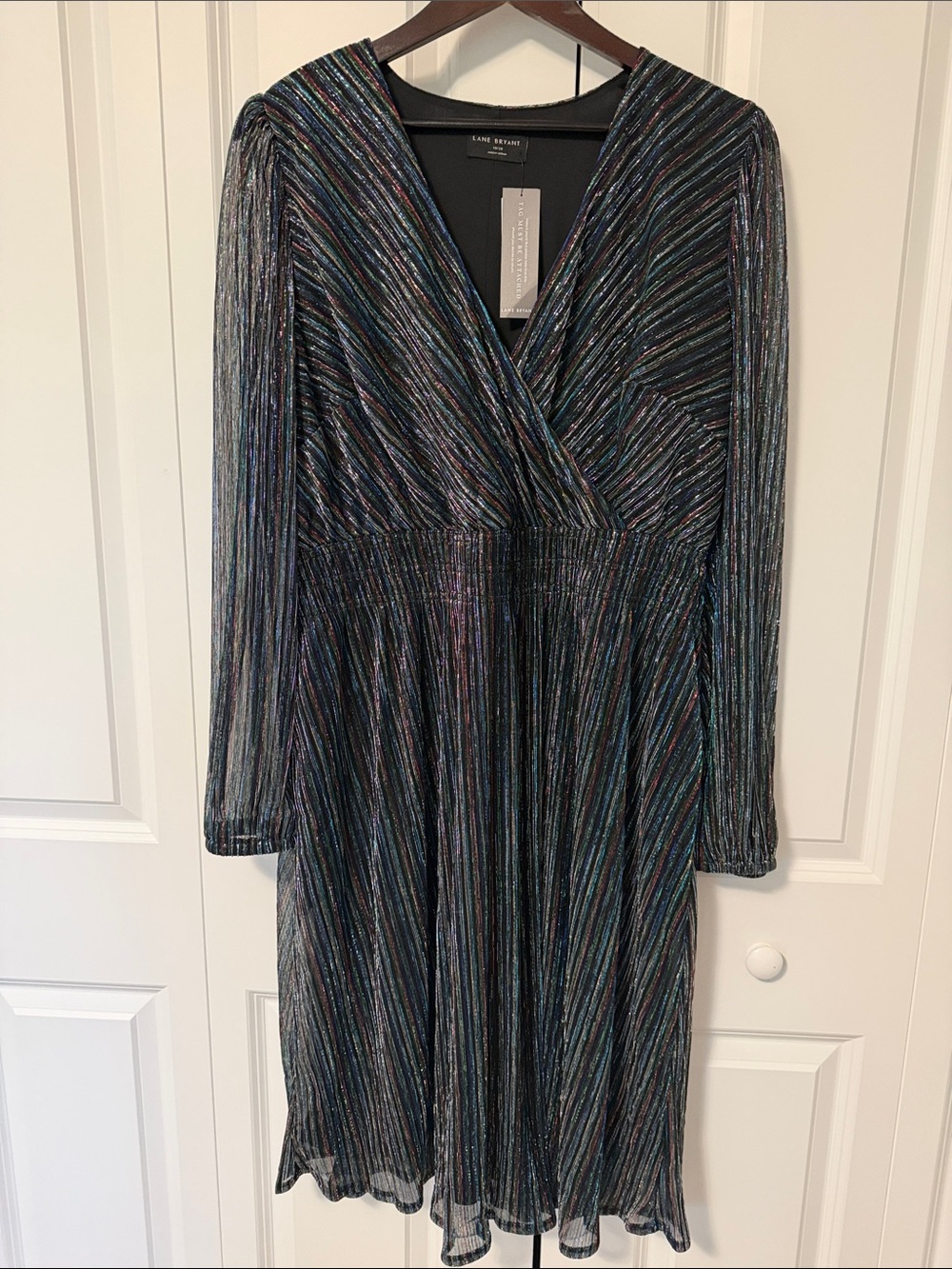 NWT Lane Bryant Metallic Stripe Sparkle Dress Plus 18/20